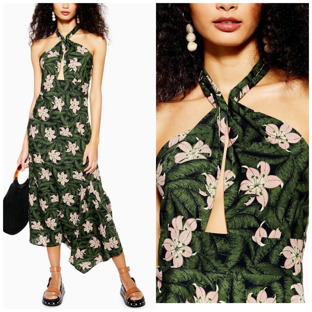 TOPSHOP HIBISCUS FLORAL DRESS